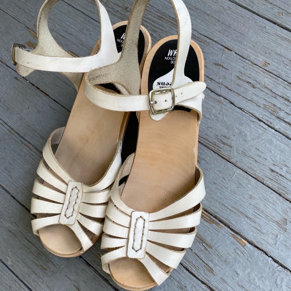 Swedish Hasbeen white high heel clog size 39 8.5 9 - Picture 9 of 9